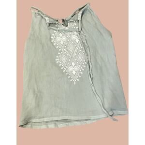 Medium Upcycled Embellished Flowy Bohemian Shirt